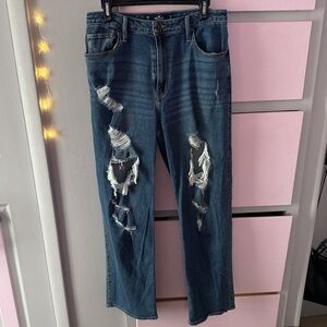 NWOT hollister distressed ultra high rise dad jeans